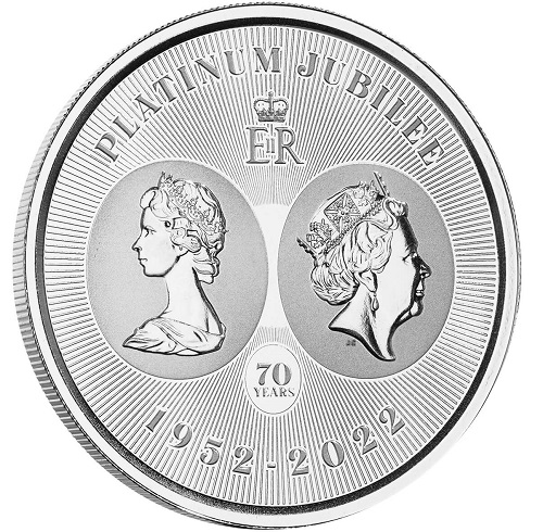 One Dollar 2022 Cayman Islands BU 1 Oz Ag The Queen's Platinum Jubilee (Y:4:1)