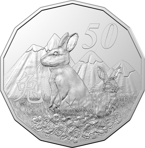 50 Cents 2023 Austrália RAM BU karta Lunar: Year of the Rabbit
