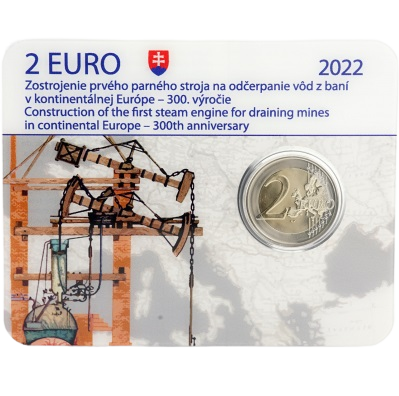 2 euro 2022 Slovensko cc.UNC karta parný stroj 