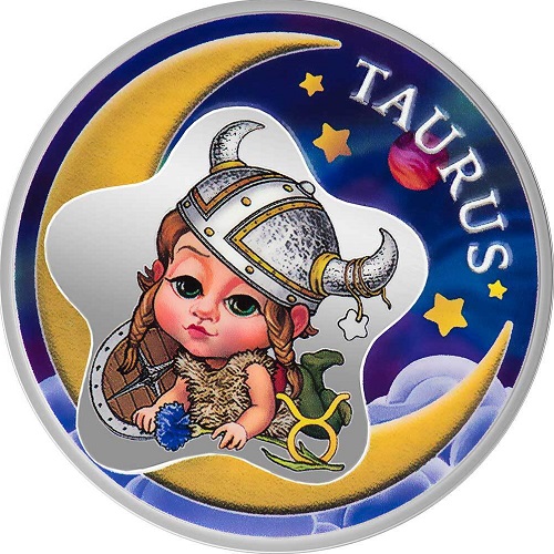2 Cedis Ghana BU 1/2 Oz Ag Baby Zodiac TAURUS