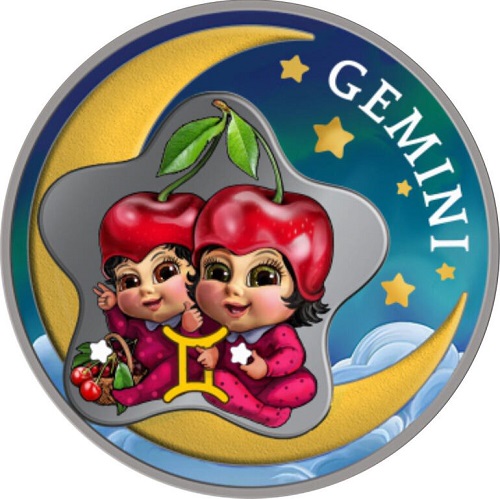 2 Cedis Ghana BU 1/2 Oz Ag Baby Zodiac GEMINI