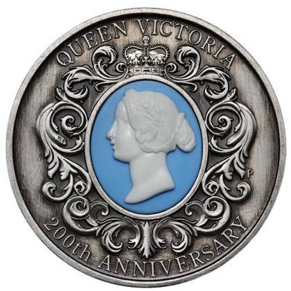 2 Dollars 2019 Austrália BU Antiqued 2 Oz Ag Queen Victoria