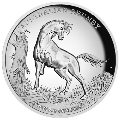 2 Dollar 2022 Austrália PROOF 2 Oz Ag Australian Brumby