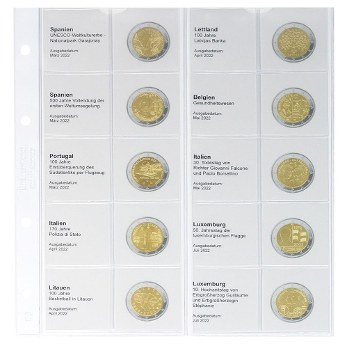 Doplňujúci list č.34 pre album Lindner 2 euro  (1118-34)