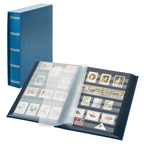 Album ELEGANT na známky s kazetou 30 čiernych listov, modrý (1169SK-B) IN