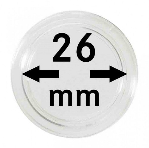 Kapsle na mince Lindner na 2 Euro 26 mm / 10 ks (2250026P) IN