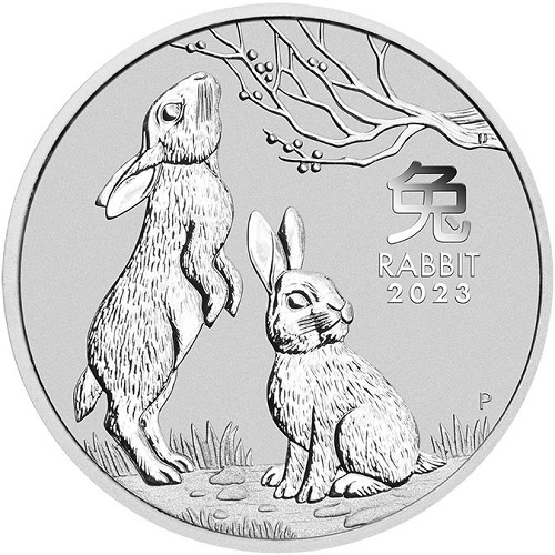 50 Cents 2023 Austrália BU 1/2 Oz Ag Lunar III. Rabbit (X:5:5)