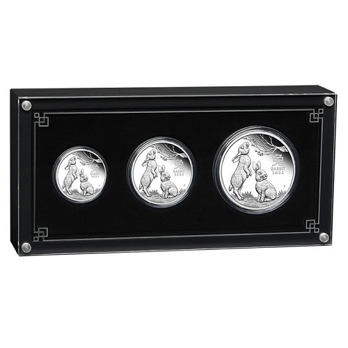 SADA 3 mincí, 50 cents, Dollar, 2 Dollars 2023 AU PROOF Lunar III.Rabbit (X:9:1)