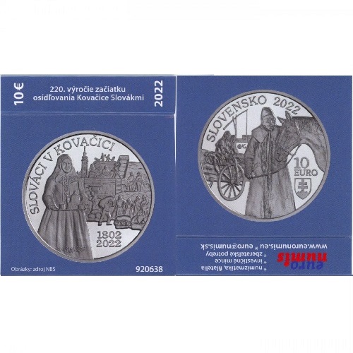 Papierový prebal na 10 euro 2022 Slovensko PROOF Kovačica