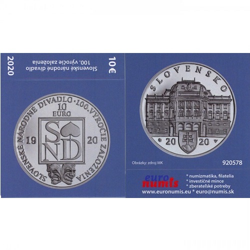 Papierový prebal na 10 euro 2020 Slovensko PROOF SND