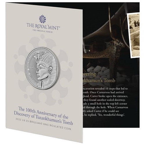 5 Pounds 2022 Anglicko BU karta Tutankhamun