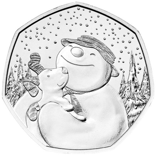 50 Pence 2022 Anglicko BU karta Snowman