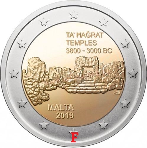 2 euro 2019 Malta cc.UNC Ta' Hagrat (F) značka mincovne