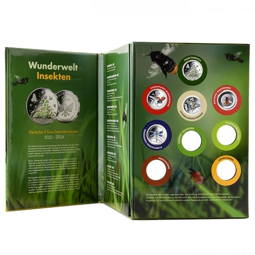 Album na 9 x 5 euro Nemecko v kapsliach Wunderwelt Insekten + semiačka kvetov 