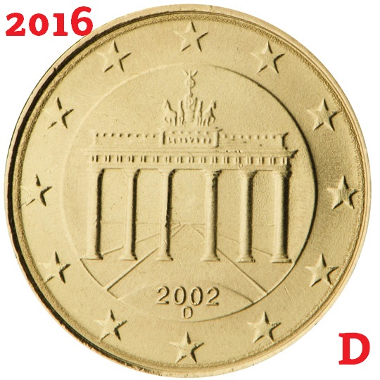 20 cent 2016 Nemecko D ob.UNC