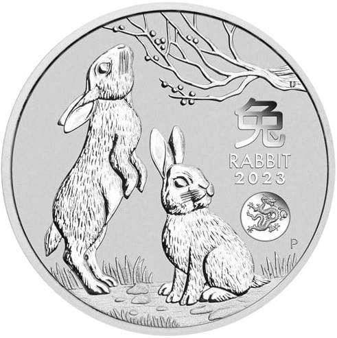 Dollar 2023 Austrália BU 1 Oz Ag, Lunar III. - Year of the Rabbit (Dragon Privy) 