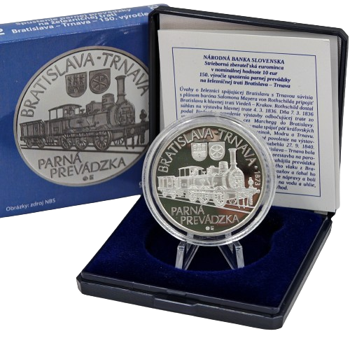 10 euro 2023 Slovensko PROOF, Parná železnica