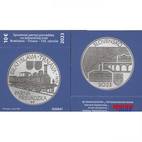 Papierový prebal na 10 euro 2023 Slovensko PROOF Parná železnica 