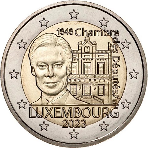 2 euro 2023 Luxembursko cc.UNC Luxemburský parlament