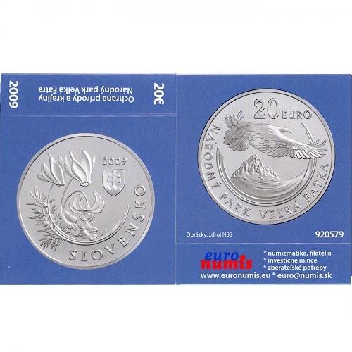 Papierový prebal na 20 euro 2009 Slovensko PROOF Veľká Fatra