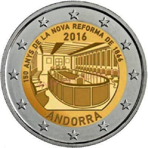 2 euro 2016 Andorra cc.UNC bez blistru Reforma