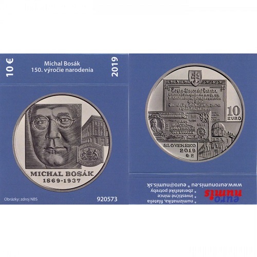 Papierový prebal na 10 euro 2019 Slovensko PROOF Michal Bosák