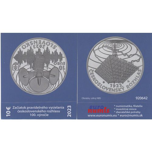 Papierový prebal na 10 euro 2023 Slovensko PROOF Československý rozhlas