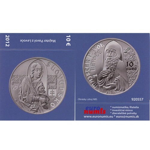 Papierový prebal na 10 euro 2012 Slovensko PROOF Majster Pavol