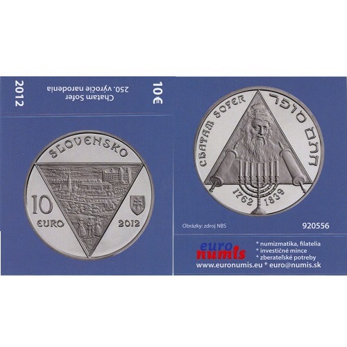 Papierový prebal na 10 euro 2012 Slovensko PROOF Chatam Sofer