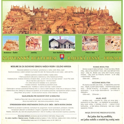 Pohľadnicová karta Slovensko čistá, Slovensky betlehem svetlozelená