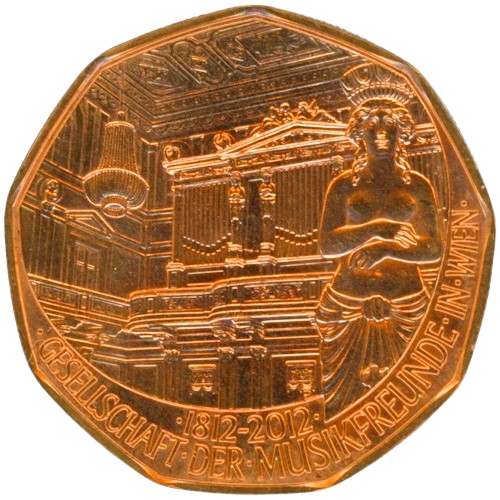 5 euro 2012 Rakúsko cc.UNC Musikfreunde in Wien