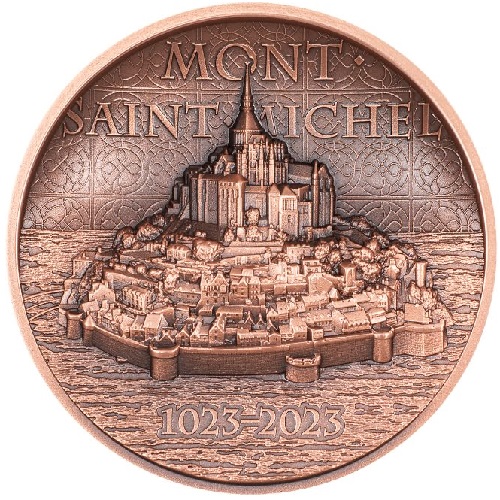 Dollar 2023 Cook Islands BU Ultra High Relief Antiqued 50g Cu Mont-Saint-Michel