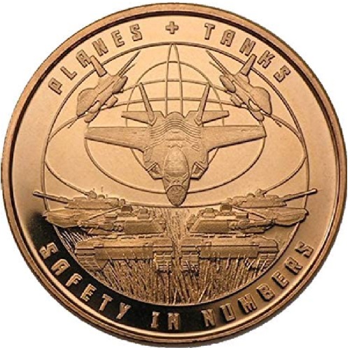 Medaila, ADVP OUNCE 999/1000 Cu, Protect The Future Planes & Tanks