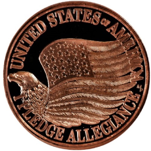Medaila, ADVP OUNCE 999/1000 Cu Pledge of Allegiance