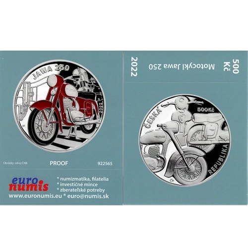 Papierový prebal na 500 korún 2022 Česko PROOF Motocykl Jawa 250