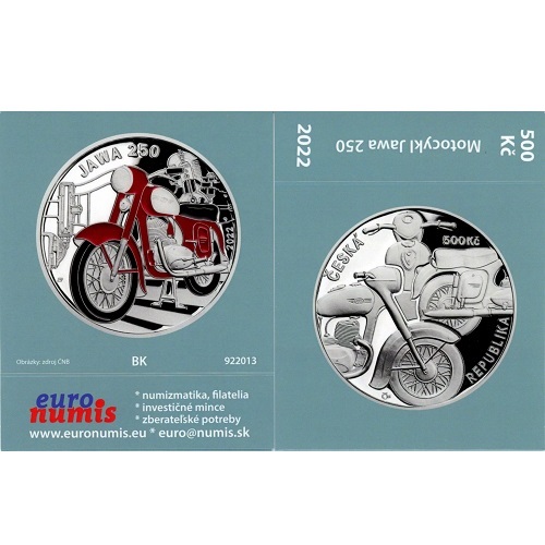 Papierový prebal na 500 korún 2022 Česko BK Motocykl Jawa 250
