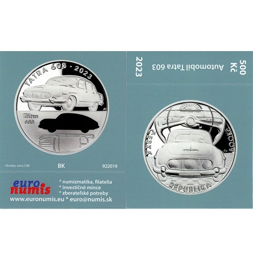 Papierový prebal na 500 korún 2023 Česko BK automobil Tatra 603