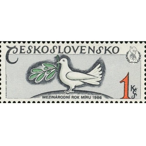 Známka 1986 Československo čistá, OSN - Medzinárodný rok mieru