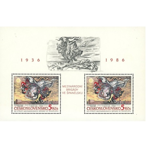 Hárček 1986 Československo čistý, medzinárodné brigády v Španielsku
