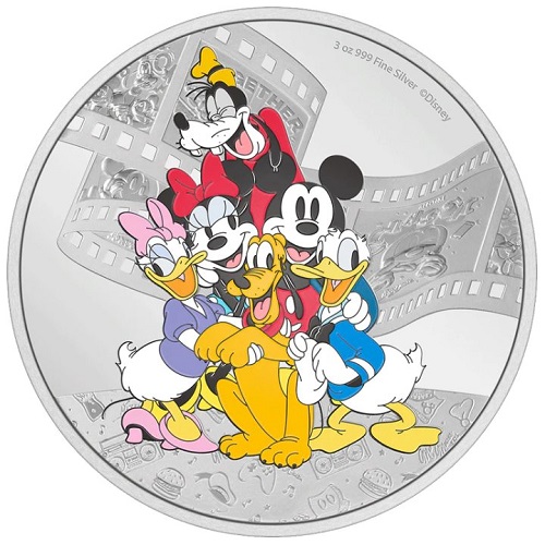 10 Dollars 2023 Niue PROOF farbená 3 Oz Ag Mickey & Friends