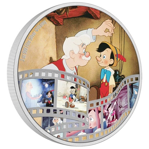 10 Dollars 2022 Niue PROOF farbená 3 Oz Ag Pinocchio