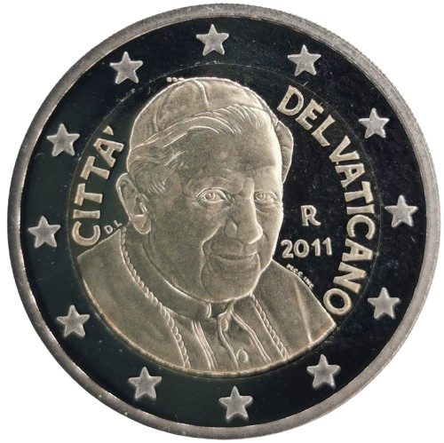2 euro 2011 Vatikán ob.PROOF, Benedikt XVI.