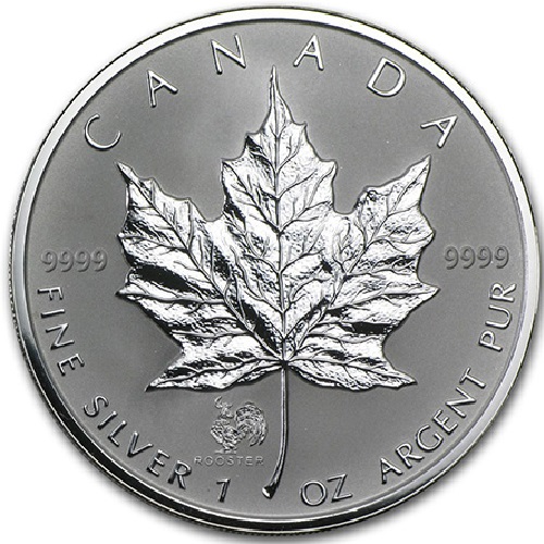 5 Dollars 2005 Kanada BU 1 Oz Ag, Maple Leaf (Rooster Privy)