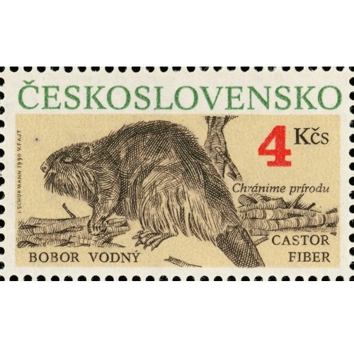 Známka 1990 Československo čistá, Bobor vodný