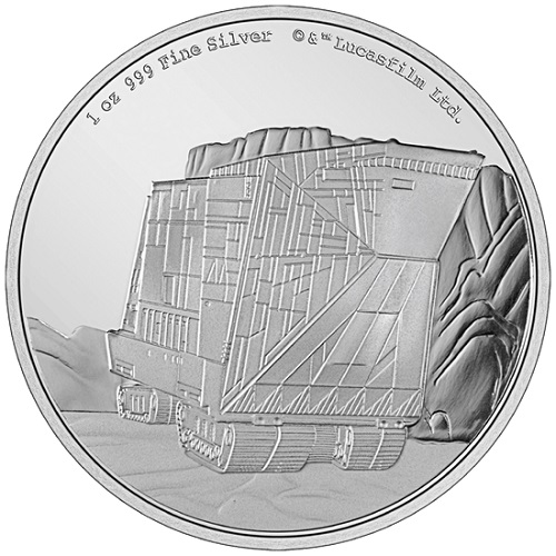 2 Dollars 2022 Niue PROOF 1 Oz Ag, Star Wars - Sandcrawler
