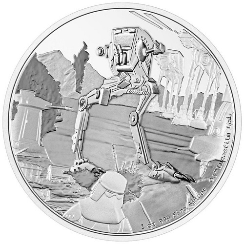 2 Dollars 2022 Niue PROOF 1 Oz Ag, Star Wars - AT-ST Walker
