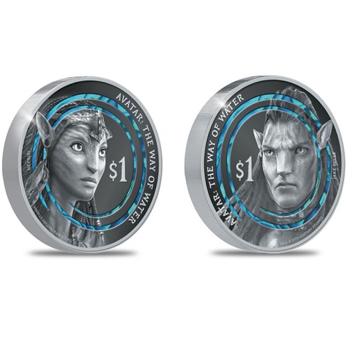 SADA 2 mincí, Dollar 2023 Nový Zéland PROOF farbená 1 Oz Ag Neytiri a Jake(Z:4:6