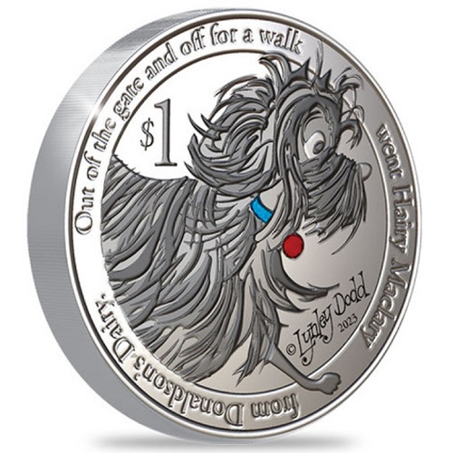 Dollar 2023 Nový Zéland PROOF farbená 1 Oz Ag Hairy Maclary  (Z:7:6)