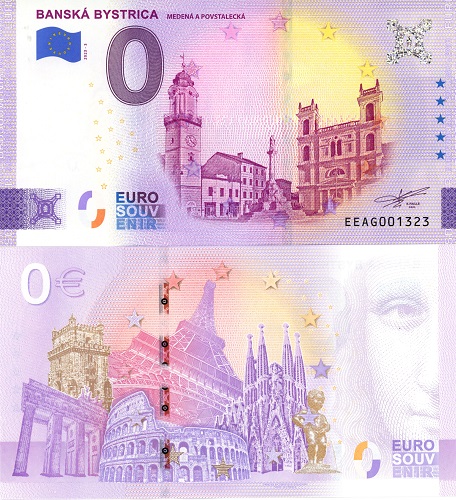 0 euro suvenír 2023/3 Slovensko UNC Banská Bystrica - Medená a Povstalecká (ND)