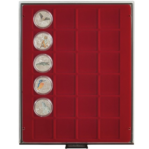 Mincový box 24 štvorcových otvorov 42x42 mm, dymové sklo (2724)